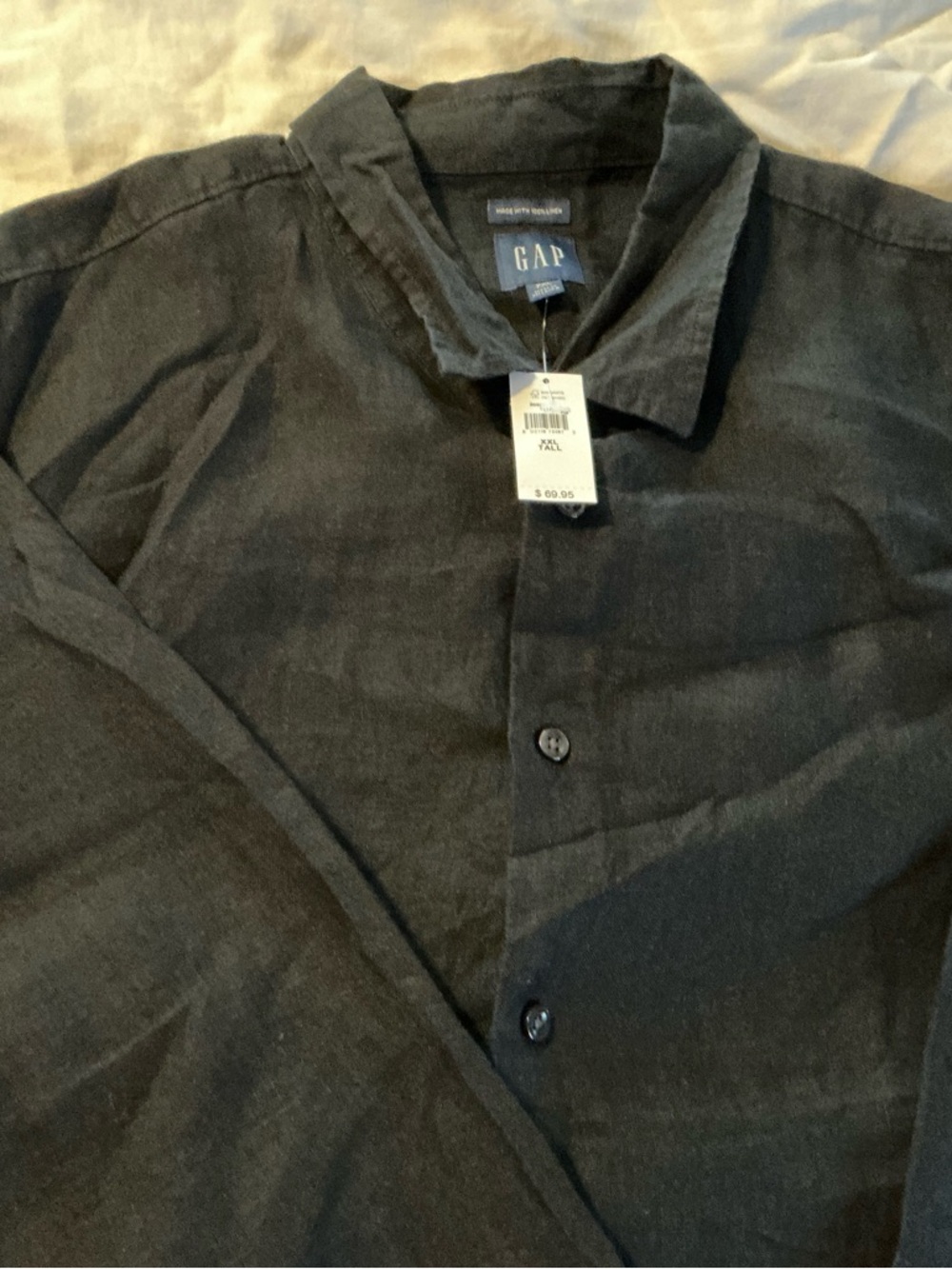 GAP Men's Charcoal Gray Lightweight Button-Up Shirt Jacket